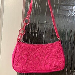 Skinny Dip Hot pink heart stitched bag